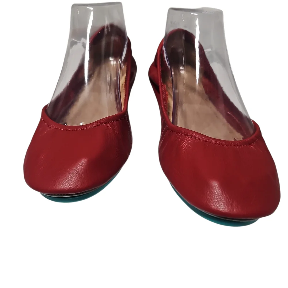 Tieks Cardinal Red Leather Flats, Like New - Picture 4 of 11